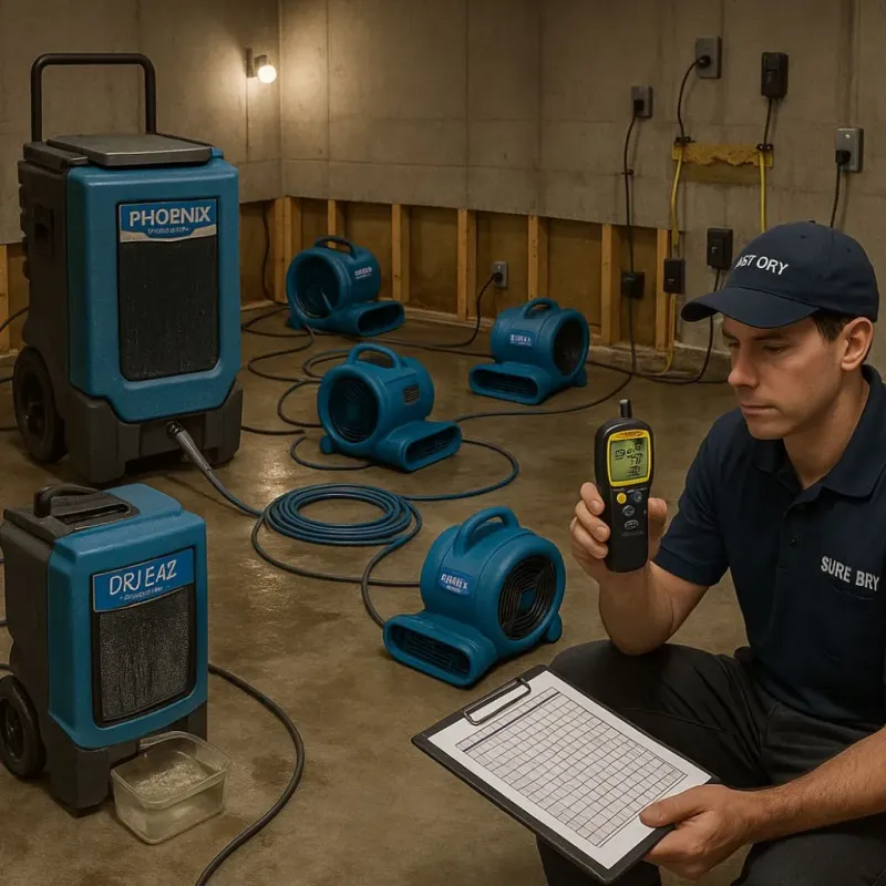 Structural Drying and Dehumidification process in Le Roy, IL
